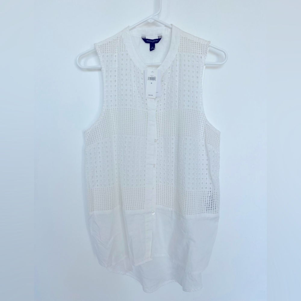 Banana Republic White Eyelet Tank